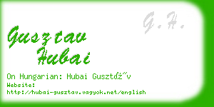 gusztav hubai business card